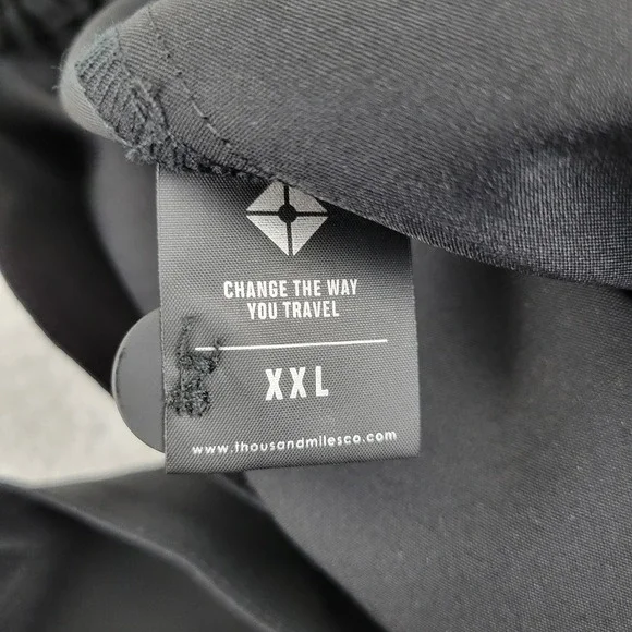 Thousand Miles Pants Mens 2XL Black Stretch Travel Chino Performance Comfort - Picture 10 of 14